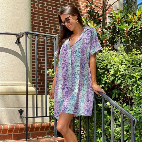 Electric Snake Collared Dress - Picture 6 of 6